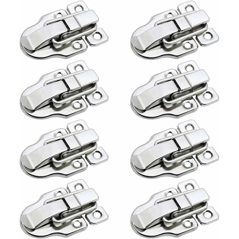 Lot De 8 Loquets à Bascule Fermeture à Levier Métallique Fermoir à Bascule Loquet Boîte à Ressort Fermeture Pour Coffre Boîte à Outil Boîte De