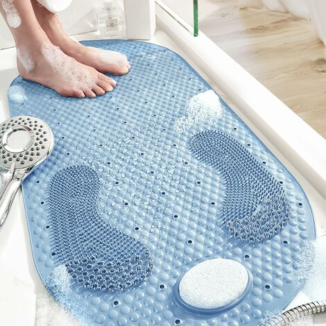 Non-slip Bath Mat,mildew Resistant,antibacterial,bpa,latex Phthalate Free,machine  Washable100*40cm(black)