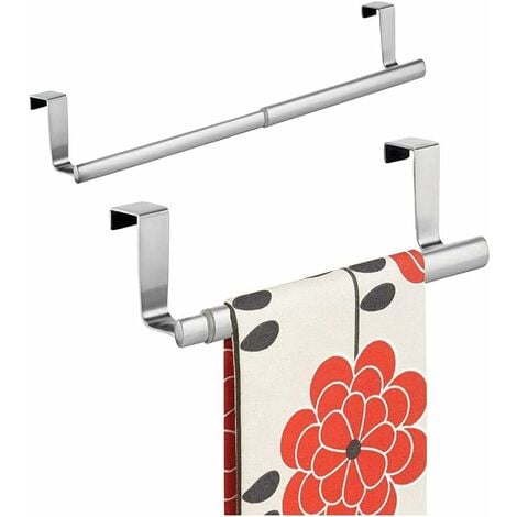 1pc White Over Kitchen Cabinet Door Towel Bar Holder For Hand Dish And Tea Towel  Rack Over The Door Towel Bar Hang On Inside Or Outside Of Doors Kitchen  Organizer - Tools