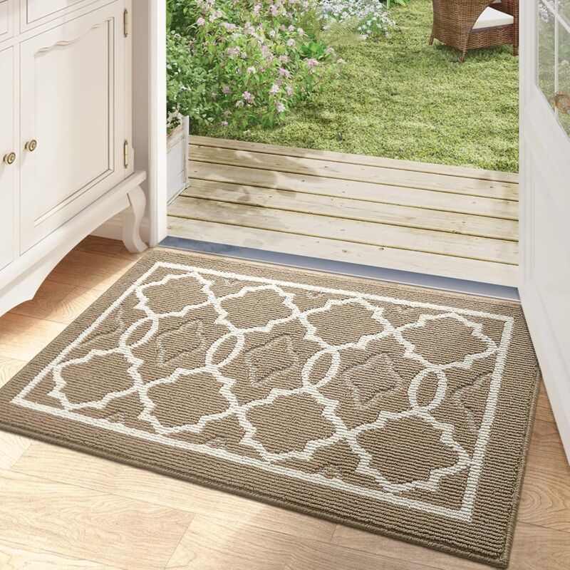 Paillasson Intérieur Antidérapant 50X80CM Tapis Entrée Résistant Tapis D'Intérieur Absorbant Kaki - Norcks