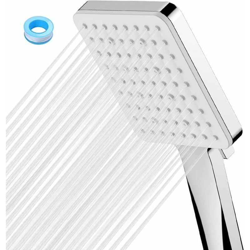 Norcks - Pommeau De Douche, Pommeau Douche Haute Pression Carrée Avec 6 Modes, Douchette Douche Universelle Salle De Bain, Chromés