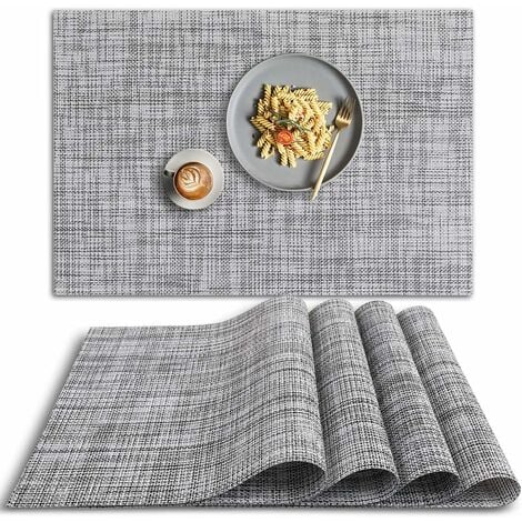3pcs Plastic Placemats Clear Placemat Washable Non-slip Heat Resistant Table  Mats For Dining