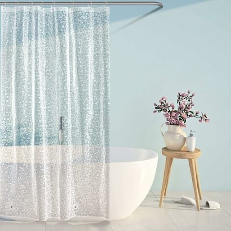 Waterproof Mildew Resistant Shower 3 Extra Long Shower Curtain 180 x 240cm Drop 