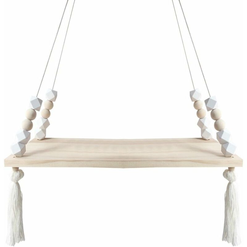 Norcks - tagères Murale Flottante Etagere Suspendue Corde En Bois Étagères Rustiques Style Nordique Décoration Intérieure Chambre Commode Présentoir