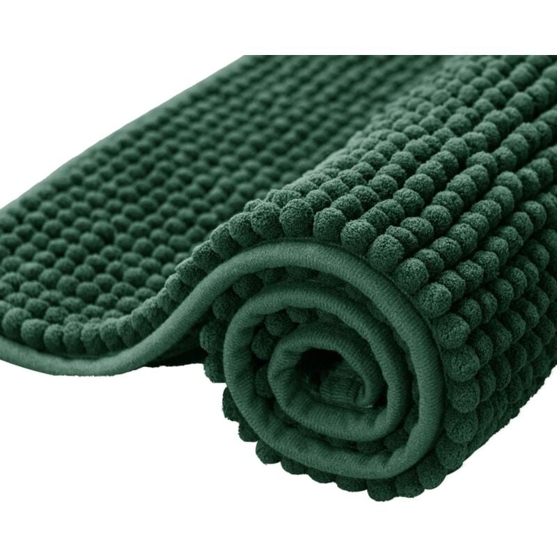 Tapis De Bain En Chenille Extra Doux 50X80CM Tapis Salle Bain Antiderapant Céladon - Norcks