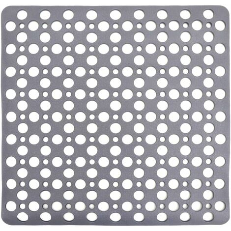 NORCKS Tapis de Douche antiderapant, 53x53 cm carré Tapis de Bain, Lavable en Machine Tapis Baignoire antidérapant avec Ventouse, Gris - Gris