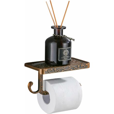 Toilet Paper Holder With Shelf , Toilet Paper Holder Wall Mounted Toilet  Paper Storage , Double Roll Tissue Holder Dispenser Bathroom Toilet Paper  Ho