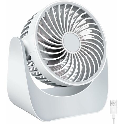 Ventilador de escritorio PIPRE USB, mini ventilador de escritorio portátil  3 velocidades de rotación 360° ventilador USB para el hogar y la oficina