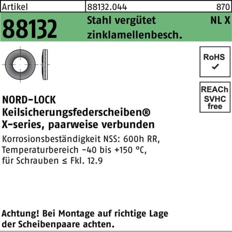Nord-Lock X-series Scheiben NLX6 (6,3 x 10,8 x 1,77) flZnnc flZn S 200 Stk