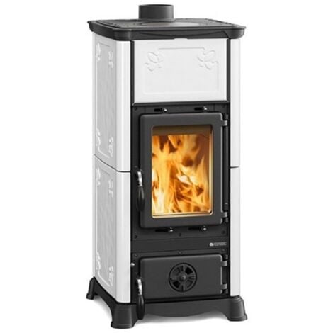 NORD Stufa a Legna Emiliana Potenza Termica Nominale 6,5 kW 186 m3 Riscaldabili Colore Bianco