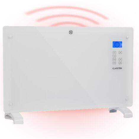 Norderney Chauffage à convection thermostat minuterie 2000W LCD blanc