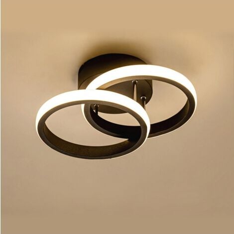 Nordic Acrylic Chandelier Led Modern Ceiling Light Black Creative Circle Ceiling Lamp For Bedroom, Kitchen, Living Room, Corridor,Warm White