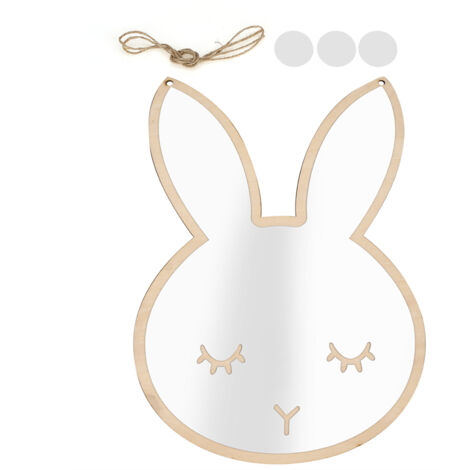 Nordic Acrylic Decorative Mirror Wall Sticker Decal Children Kids Room Art Home Decor Rabbit
