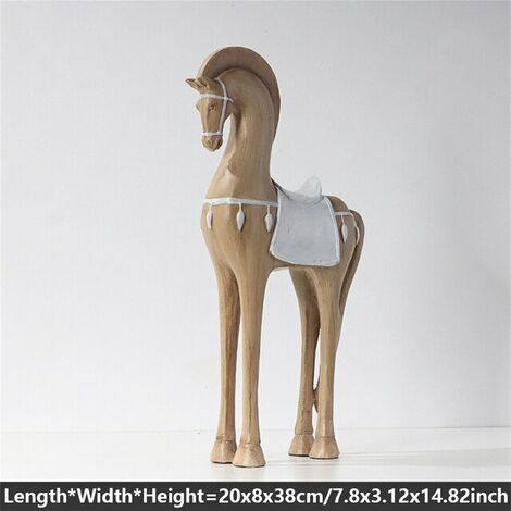 Diyeeni Cavallo Figurine Bianco Cavallo Intrecciato in Resina con significato di Successo Scultura Moderna per Decorazioni da scrivania Adatto a casa di Lavoro Camera Ristorante 