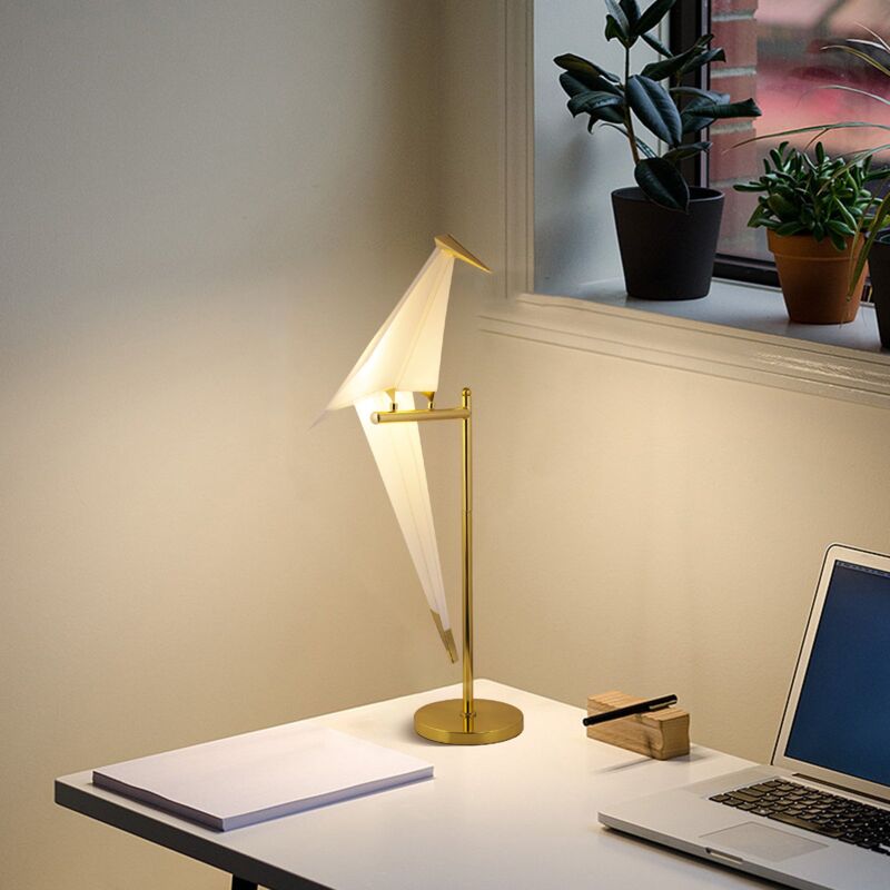 Arturesthome - Nordic Creative Paper Crane led lampe de table, art moderne origami oiseau led lampadaire pour chambre à coucher, Bureau D79 cm x H35