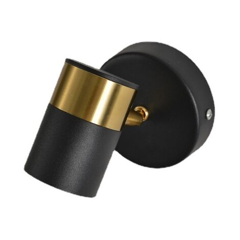 Nordic kleine Wandlampe moderne einfache Schlafzimmer Nachttischlampe Strahler kreative Persönlichkeit Wohnzimmer Sofa Hintergrund Wandlampe schwarz Gold Einzelkopf 5W warmes Licht