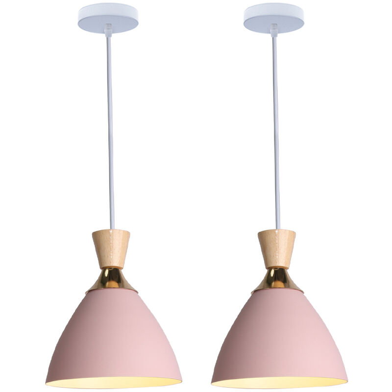 Nordic Modern Chandelier Minimalist Pendant Light Creative Decorative Hanging Light E27 Socket Pink Modern Indoor Pendant Light (2 Pack)