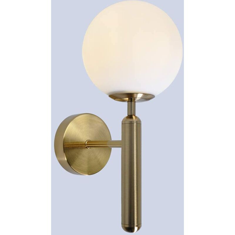 Nordic Moderne Milky Glass Ball Applique Murale Lampe de Chevet Intérieur Appliques en Métal Doré avec Lumière Blanche Ampoule Foyer Salle à manger