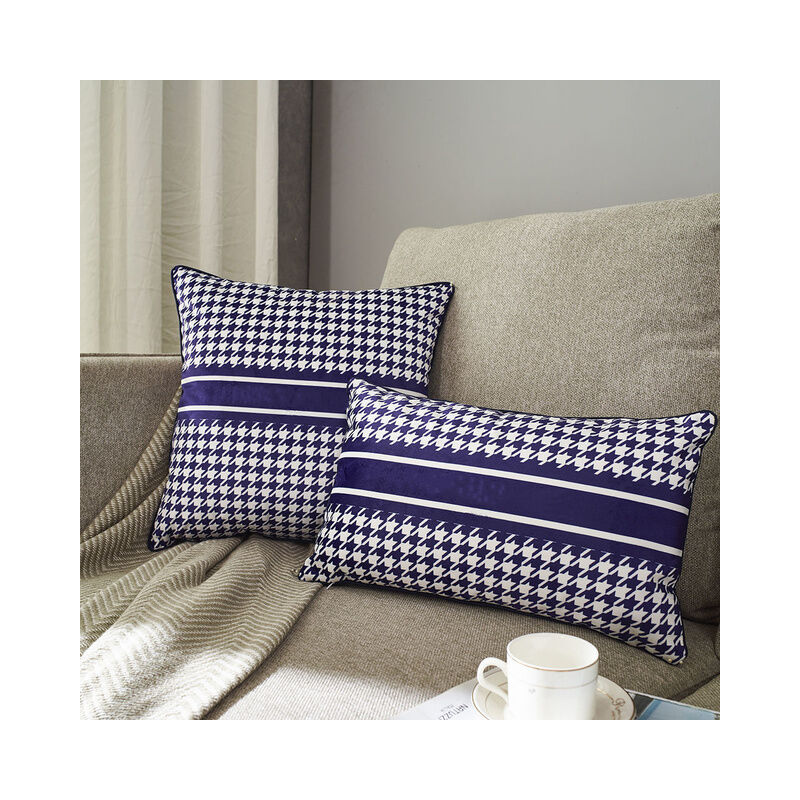Nordic moderno lusso cuscino Plaid pied de poule