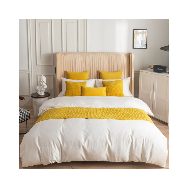 Nordic semplice colore puro Runner letto velluto