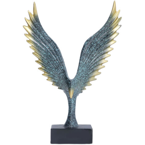 Nordic Wing Statue Resin Sculpture Statue Ornaments Modern Living Room Decoration Desktop Abstract Crafts Champagne Blue