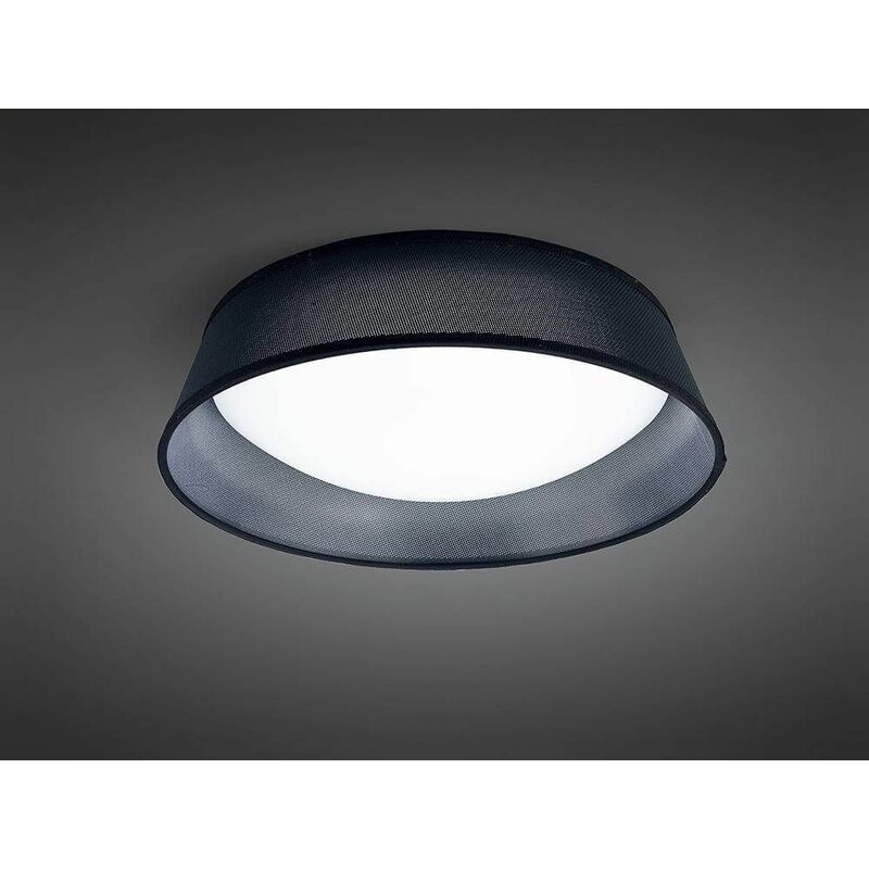 Nordica ceiling light 21W LED 45CM black 3000K, 2100lm, arylic white with black lampshade