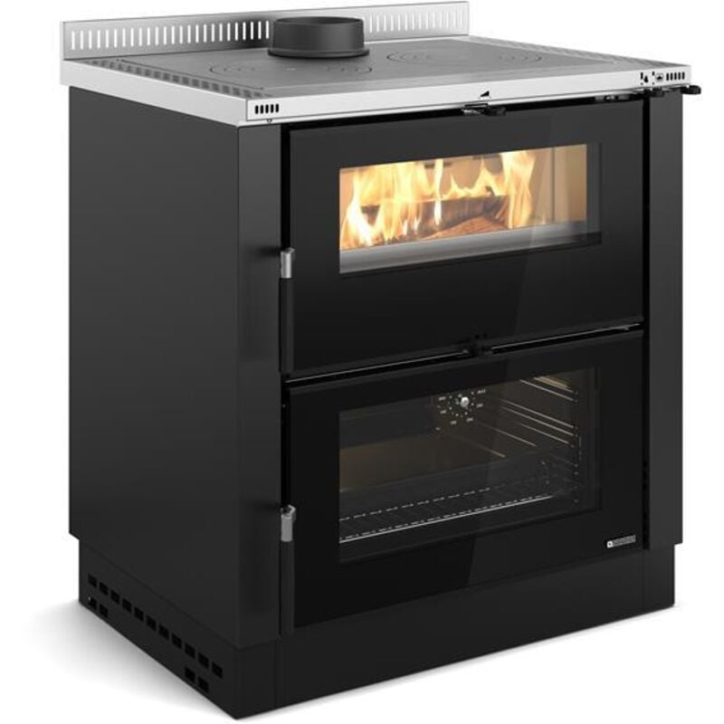 Nordica - Cuisinière à bois encastrable raccordable - la Verona xxl 7 kW Anthracite