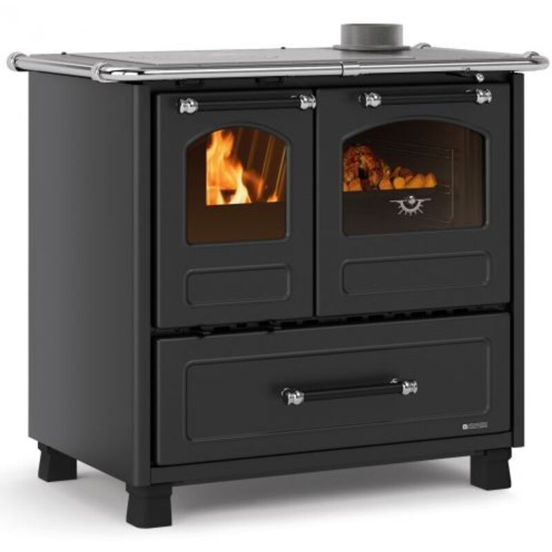 Cucina A Legna Family 4,5 Dx Acciaio Porcellanato Potenza Termica N...
