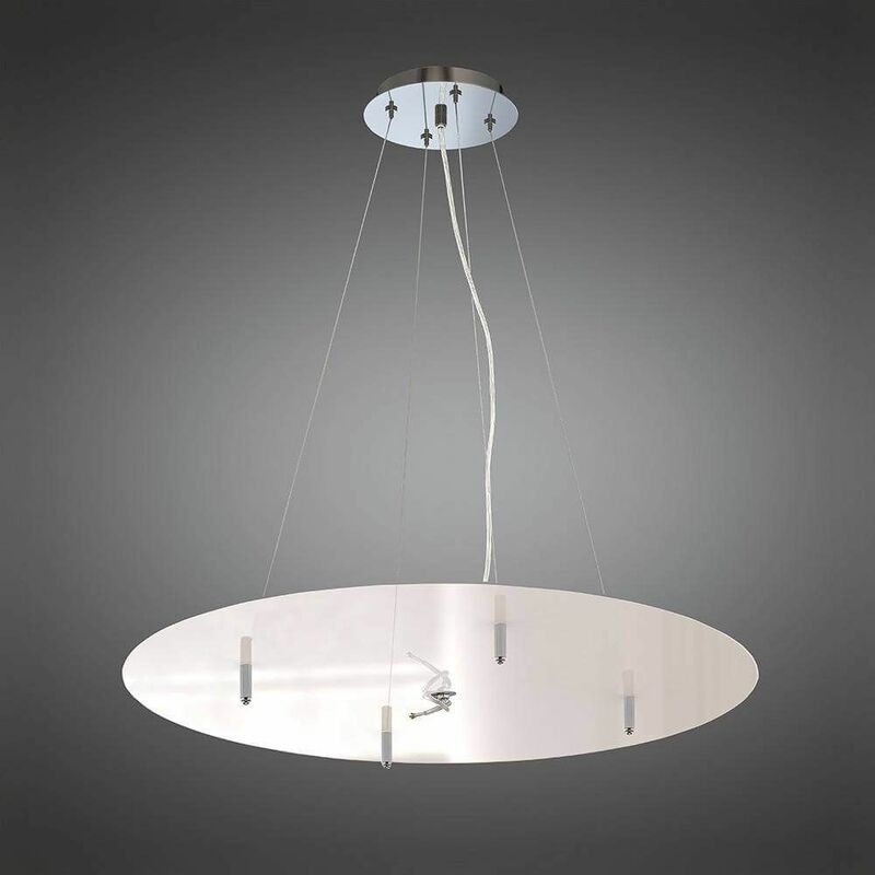 Nordica Kit pendant light 90CM, polished chrome / arylic white
