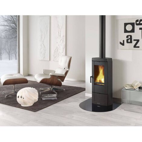 Nordica – Poêle à bois Candy 4.0 – Fonte émaillée – Puissance 7,2 kW – Volume chauffable 206 m³ – Sortie de fumée 12 cm – Tiroir à cendres