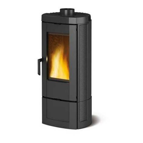 Nordica – Poêle à bois en fonte Candy 7,4 kW – Rendement 82,6% – Évacuation des fumées dessus – Taille de bûche 30 cm – Classe A+