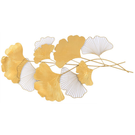 Nordisch Wandbehang Ginkgoblatt Metallkunst Skulptur Wohnzimmer Ornament Tür Fenster Home Art Decor 55cm110cm