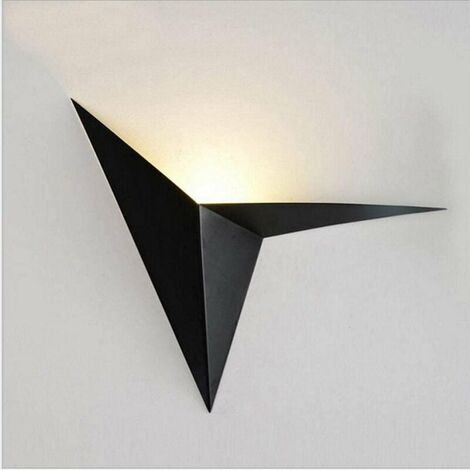 Nordische minimalistische dreieckige Wandleuchte aus Schmiedeeisen Schlafzimmer Arbeitszimmer Arbeitszimmer Nachttisch Spiegel Frontleuchte 3W Warmes Licht Schwarz