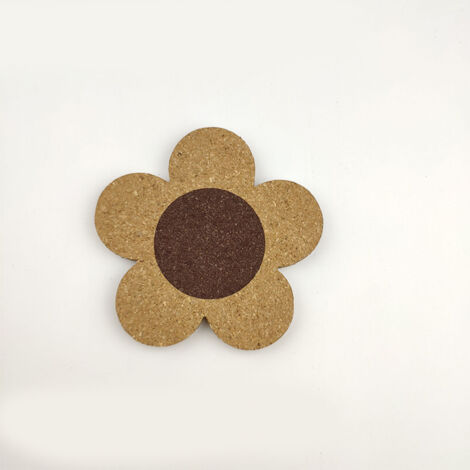 Nordischer Blumen-Untersetzer aus Holz und Kork für Küche und Esstisch