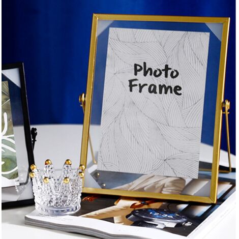Nordischer geometrischer Metall-Fotorahmen – Tisch-, Schreibtisch- oder Wohnzimmerrahmen – 15 x 15 cm – Querformat