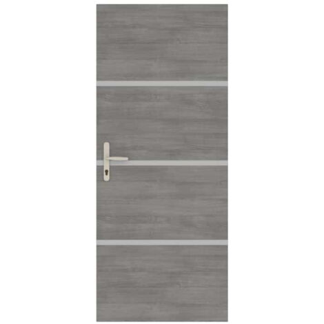 Nordlinger – Kit rénovation porte gris agate – Placages bois thermocollant 83x50cm – Profils aluminium 85x2cm – Notice de pose incluse – Bois certifié FSC