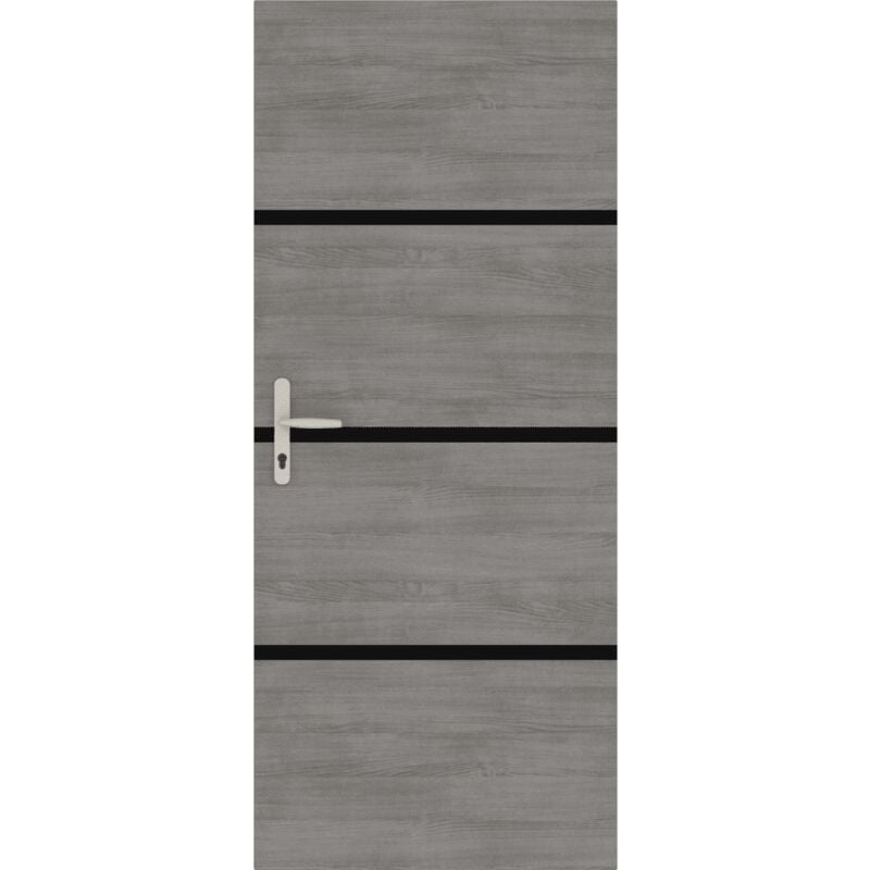 Nordlinger - pro Kit de rénovation pour porte intérieure reno'porte Décor gris agate 890512 - 4 feuilles de placage 85 x 50 cm & 3 profils noirs 85 x