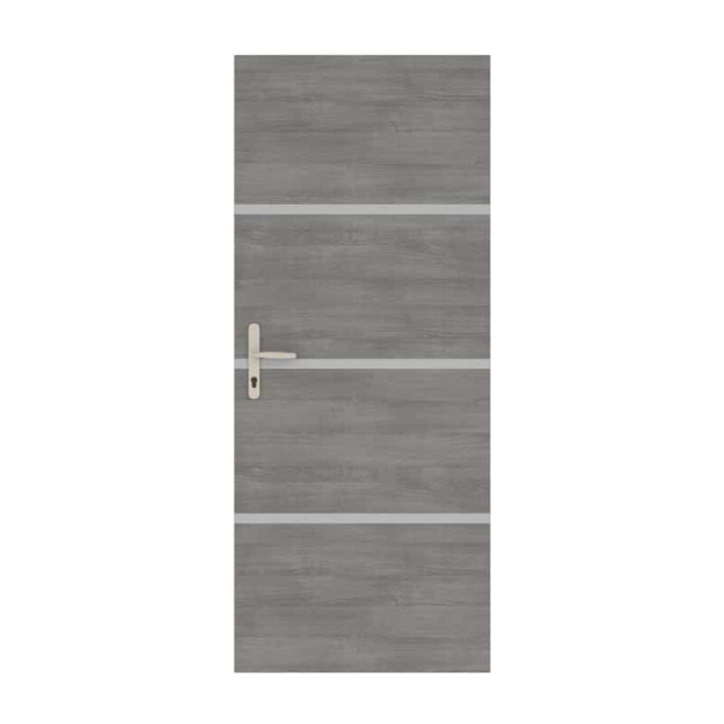 Nordlinger - Kit rénovation porte gris agate et profilés gris alu Préencollé