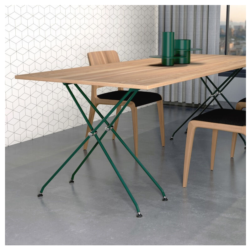 Pied de table acier vert botany Markk
