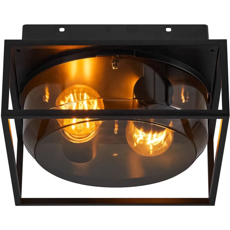 Plafonnier griffin Aluminium Smoked, H.12.8 - IP44 - E27 / Nordlux Extérieur