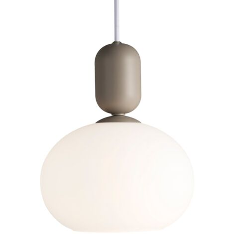 NORDLUX Notti 20 Pendelleuchte Grau Glas, E27, dimmbar durch Auswahl eines dimmbaren Leuchtmittels
