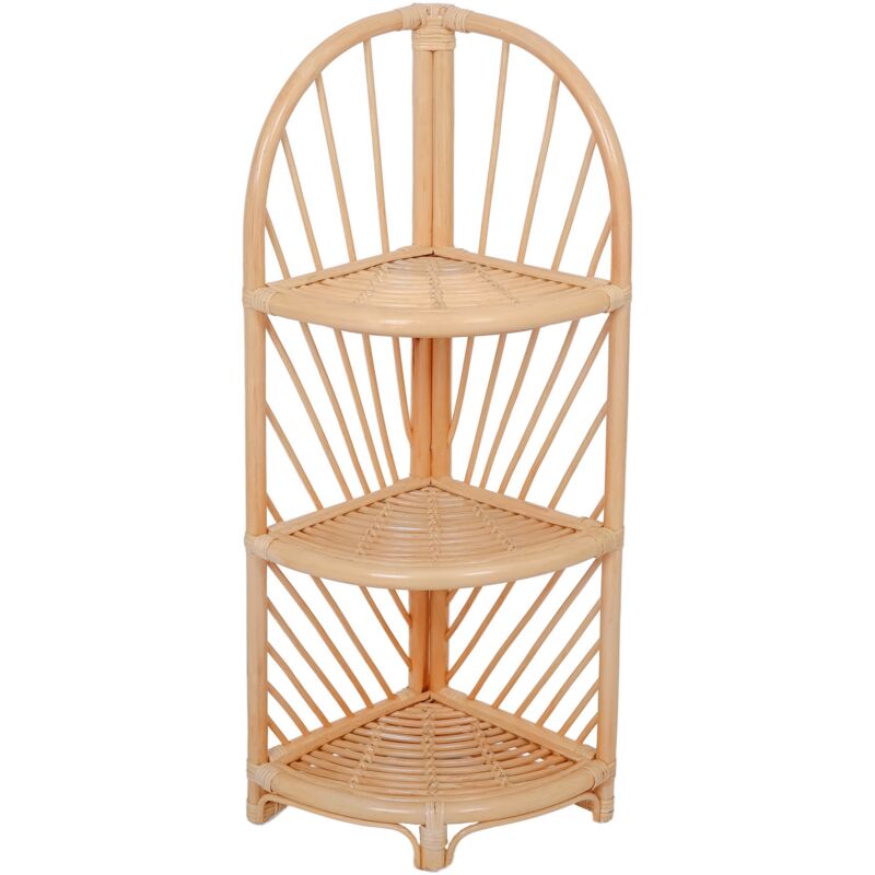 Nordlys - Etagere de Rangement 3 Niveaux en rotin naturel Massif