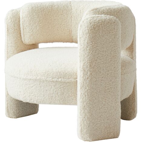 Nordlys – Fauteuil relax scandinave 85x79x71 cm – Acier époxy noir – Mousse polyuréthane 3 cm – Tissu 100% polyester certifié OEKO-TEX