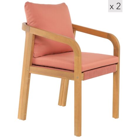 Nordlys - Lot de 2 Chaises Intérieur Extérieur en Bois Massif