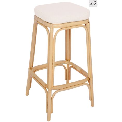 Nordlys - Lot de 2 Tabourets de Bar Interieur Exterieur Rotin