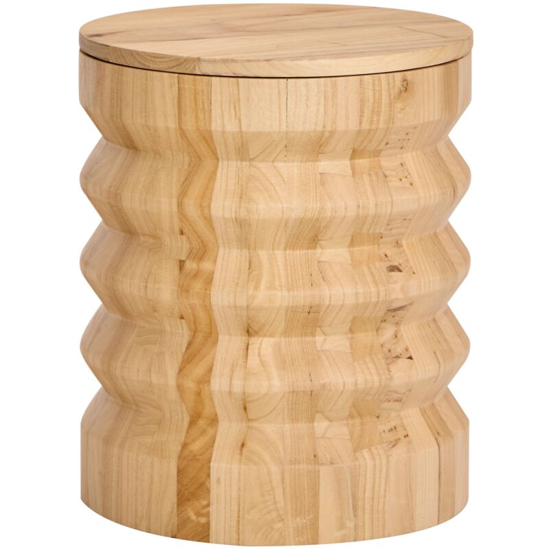 Nordlys - Pouf Bout de Canapé en Bois Massif avec Rangement
