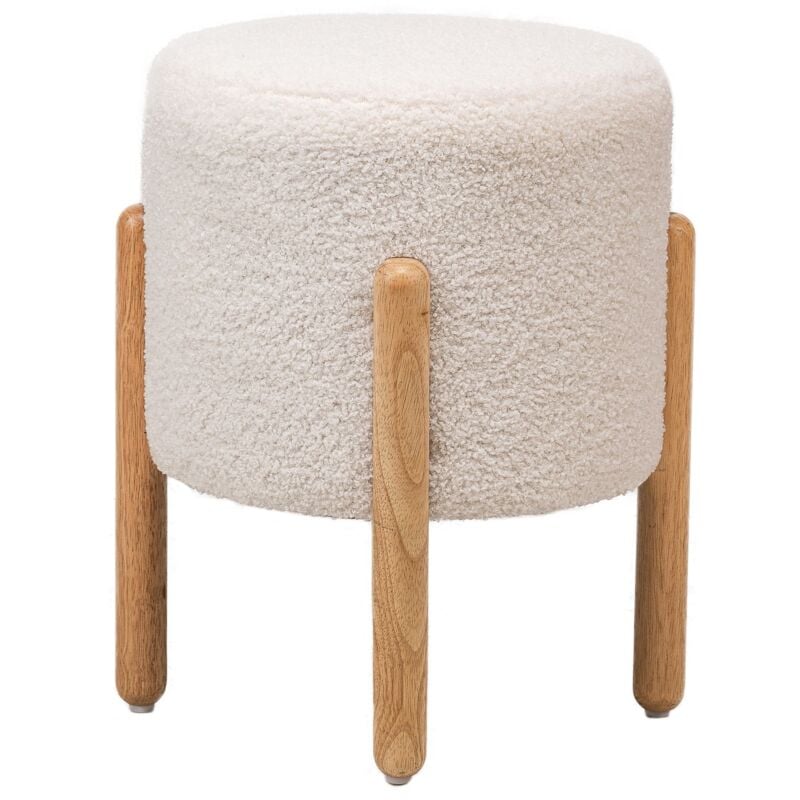 Pouf de Salon Base en Bois Marron - Nordlys