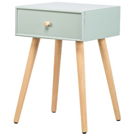 Nordlys - Table de Chevet Nuit Appoint Scandinave en Bois Tiroir