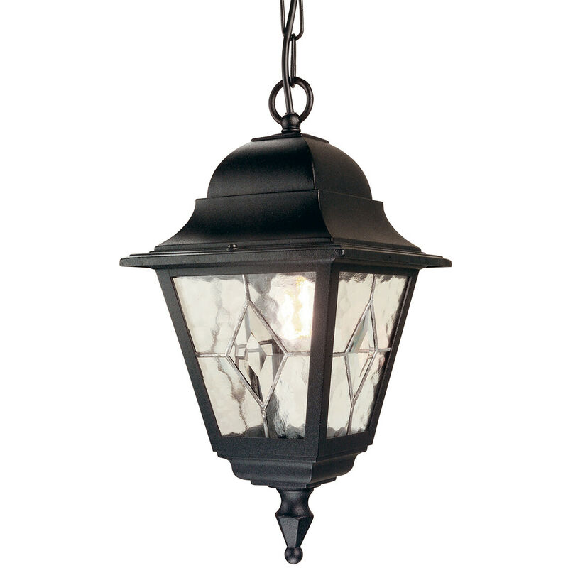 Elstead Norfolk - 1 Light Outdoor Ceiling Chain Lantern Black IP43, E27