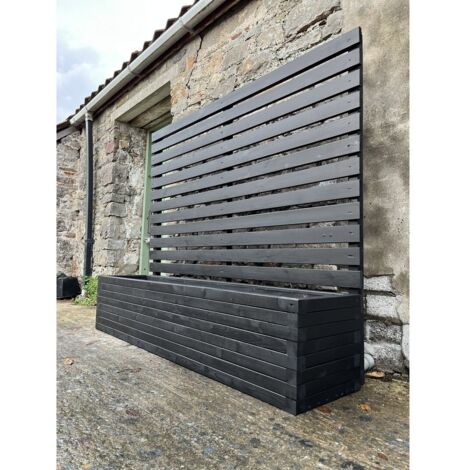 Norfolk Planter and Trellis - (Painted Wooden Planter - Choice of Colours Available) - L240 x W40 x H180 cm